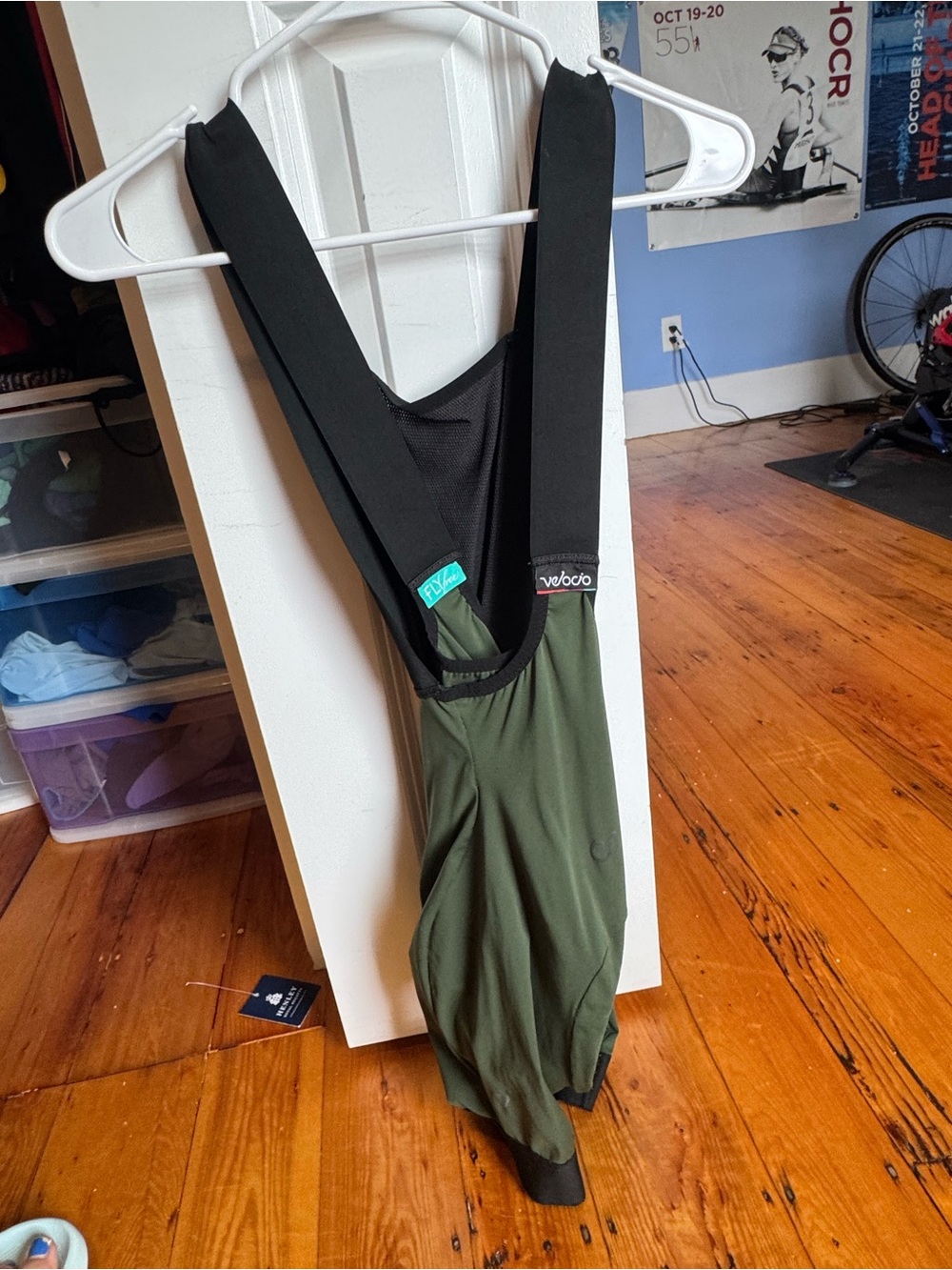 Velocio signature bib shorts olive green size small